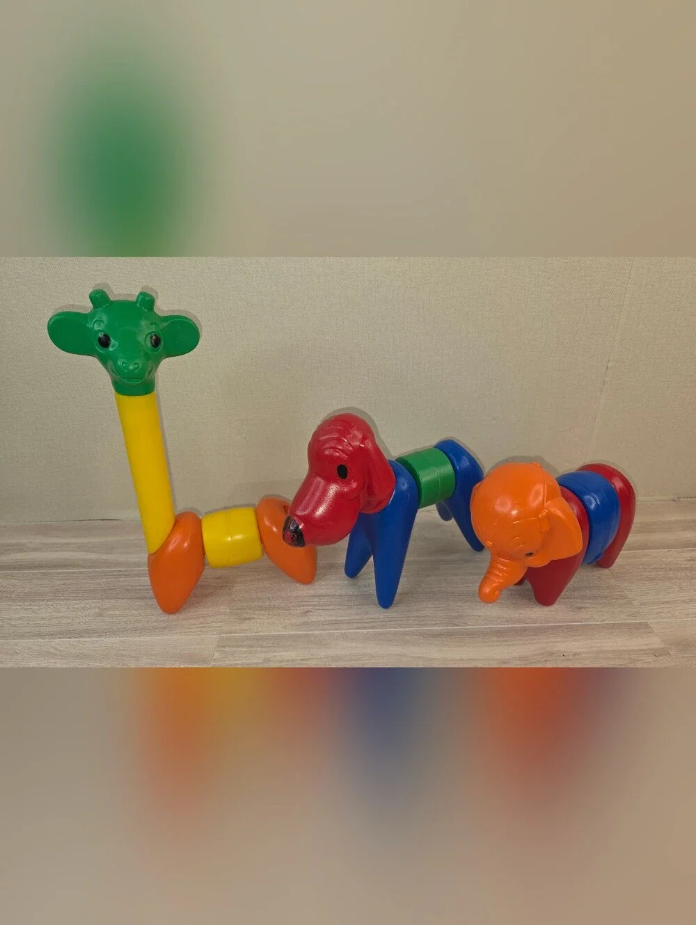 Vintage Tupperware Multicolor Stackable Animal Toy Set